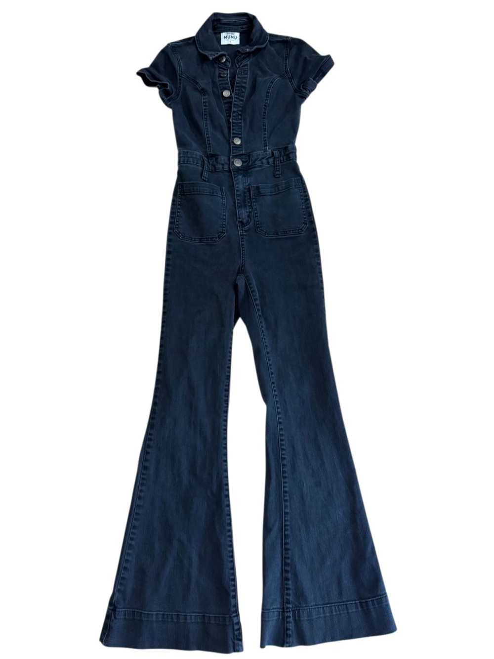 Show Me Your Mumu Women's Everhart Denim Jumpsuit in Black Size Small - Picture 6 of 11